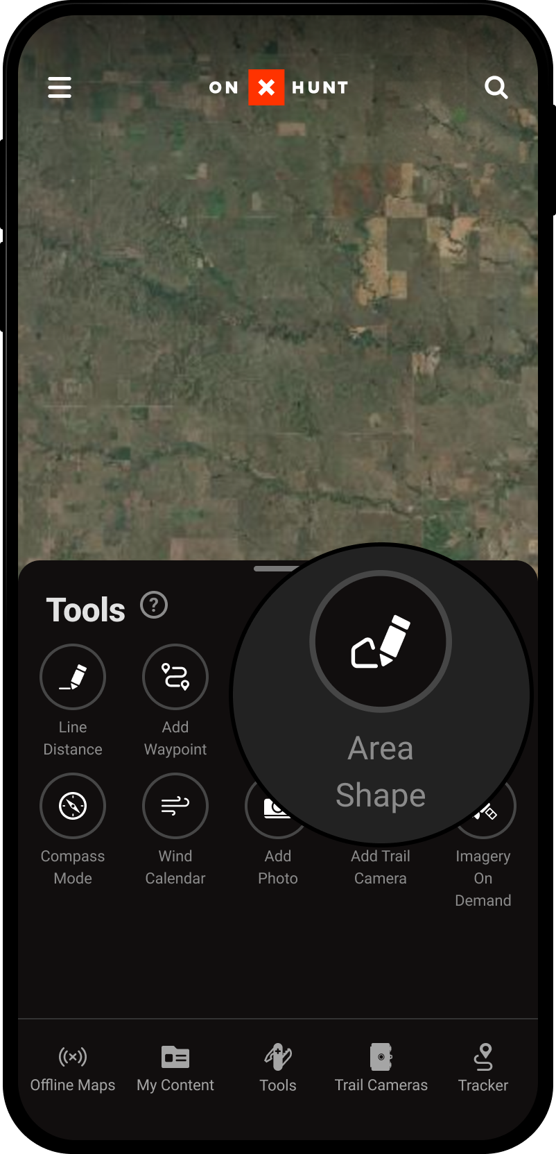 Area Shape Tools Menu Hunt App.png