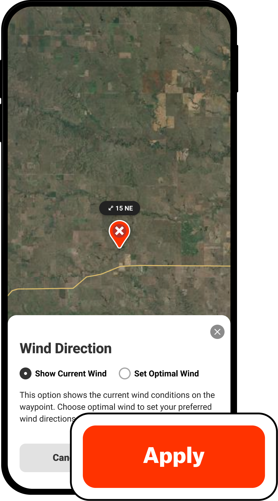 Wind Direction on Waypoints and Wind Calendars onX Hunt