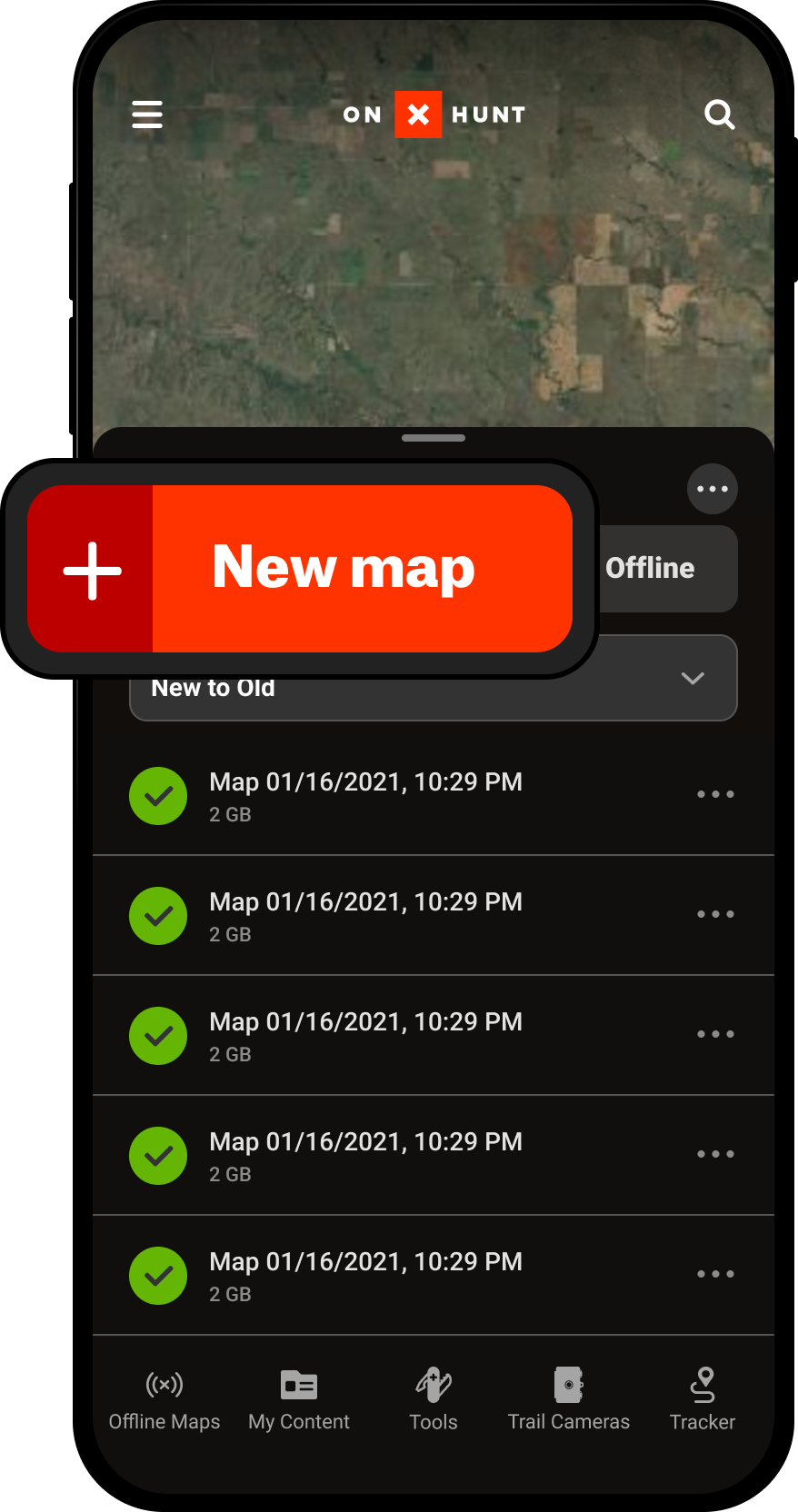 New Map Button Offline Maps Menu Hunt App.png