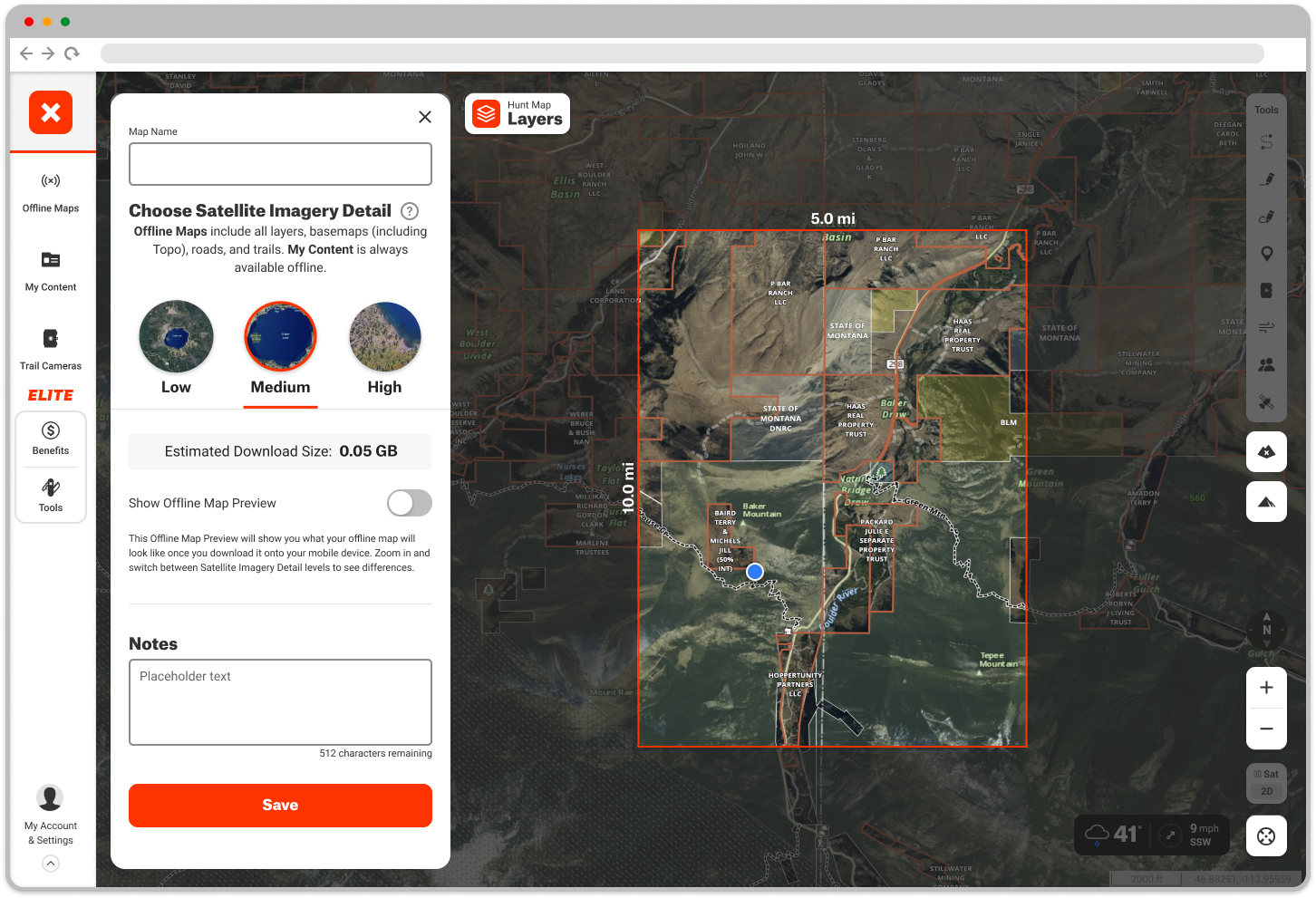 Choose Map Detail Level Web Offline Maps Menu Hunt.png