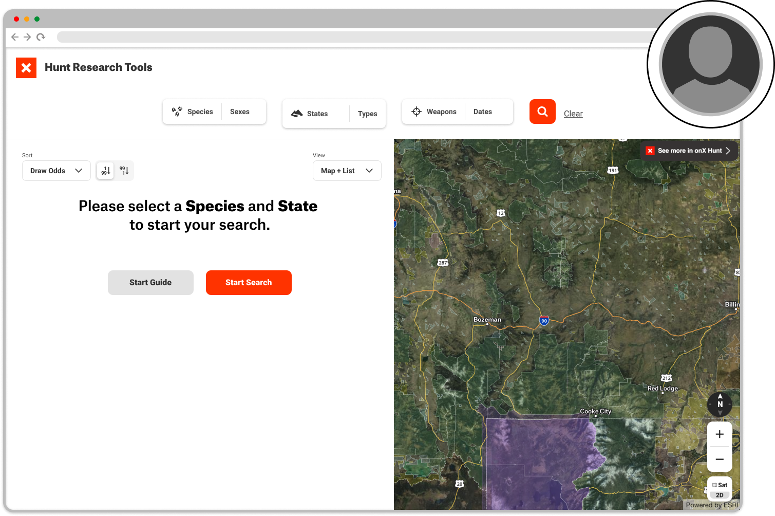 Using onX Hunt Research Tools to find draw odds, harvest stats, hunting