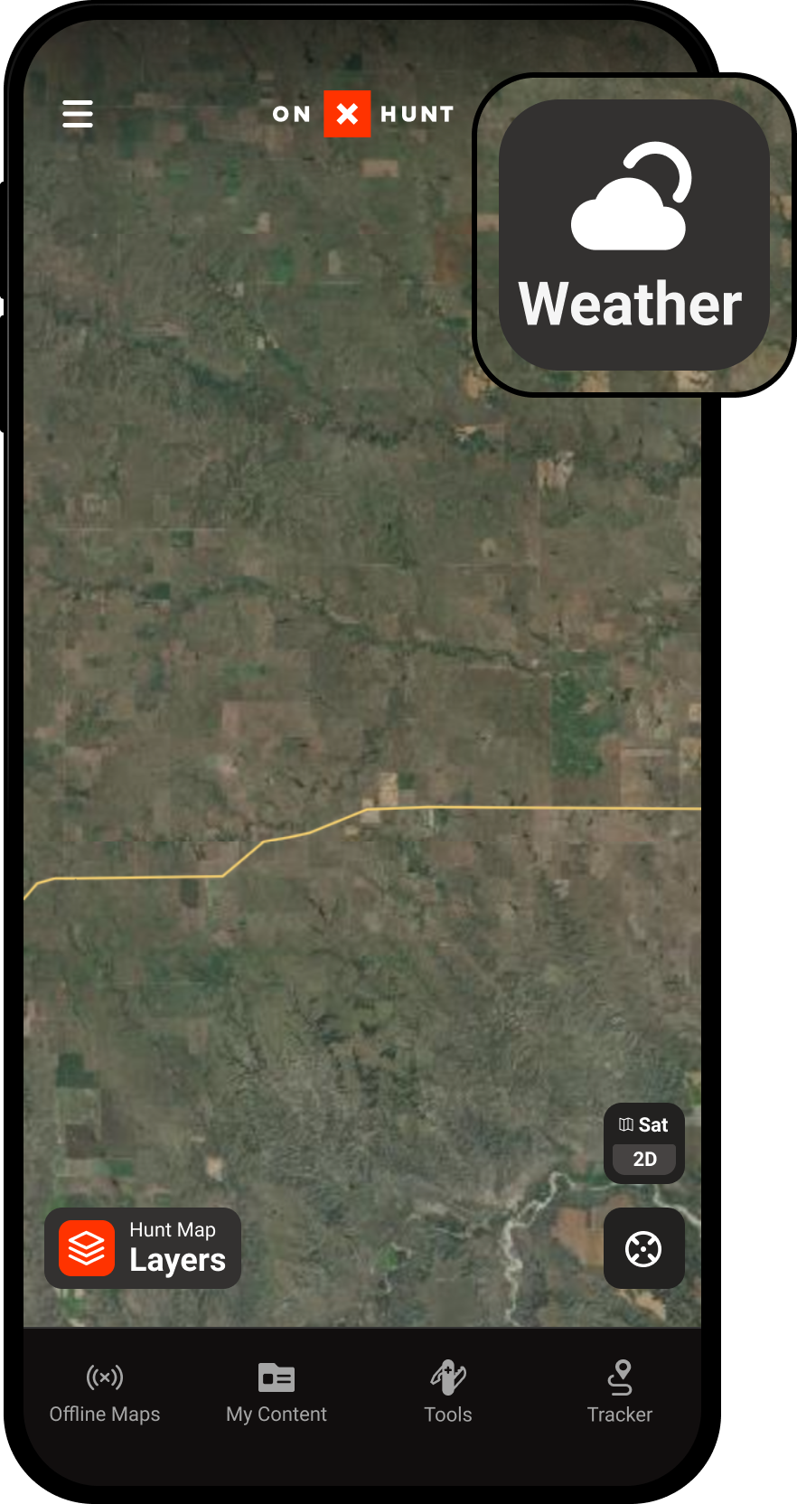 Viewing weather conditions onX Hunt