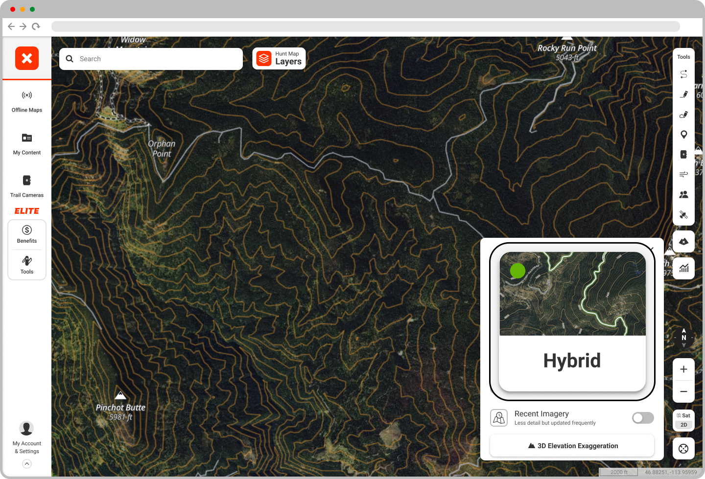 Using Basemaps and 3D mode – onX Hunt