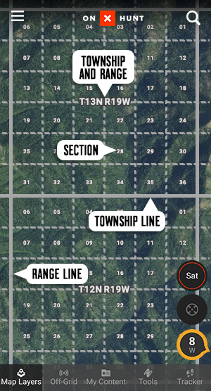 what section is directly below section 7 in a township?