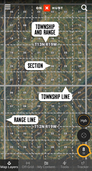 does the us use the township and range system